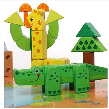 Imagem de FLORESTA EM BLOCOS 80PÇ, Dican, Colorido