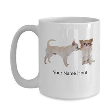 Imagem de Caneca personalizada Chihuahuas - Chihuahuas Lovers Gifts Idea Custom Dog Cup - Caneca personalizada para cachorro - Caneca de café de 425 g