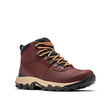 Imagem de Columbia Newton Ridge Plus II Tênis de caminhada masculino impermeável, Madder Brown, azul-marinho colegial, 11 Wide