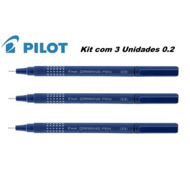 Imagem de Caneta Nankin Pilot Drawing Pen 02 Kit Com 3 Unidades