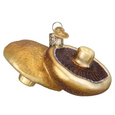 Imagem de Old World Christmas Enfeite de vidro soprado de cogumelos Portobello para árvore de Natal