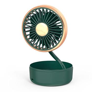 Imagem de Ventiladores elétricos de carro recarregável USB 360° ajuste de mangueira pequenos ventiladores que sopram ar frio refrigerador de assento traseiro ventiladores de viagem de verão para caminhão SUV barco, verde, 15 x 9,2 cm