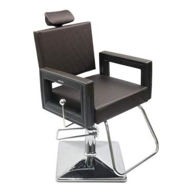 Imagem de Square Dompel Poltrona Cadeira Reclinavel P/Barbeiro Maquiagem Salao Tabaco
