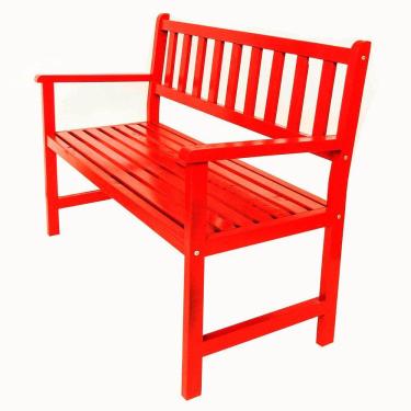 Imagem de Banco de Madeira 2 Lugares para Jardim e Varanda Suze Madersilva Vermelho Tomate Seco