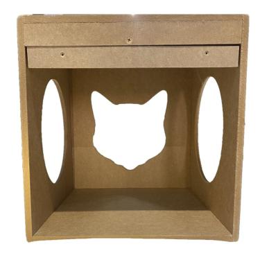 Imagem de Nicho Decorativo Quadrado MDF Quarto De Bebê Decoração Gato