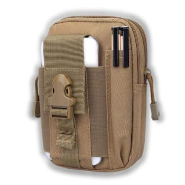 Imagem de Bolsa Porta Objeto Pochetes Masculina Táticas Militares Camping Celular Carteira Multiuso Resistente a Água (Marrom)