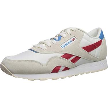 Imagem de Reebok Tênis masculino clássico de nylon, Giz/Carlet/Ciano/Branco, 13