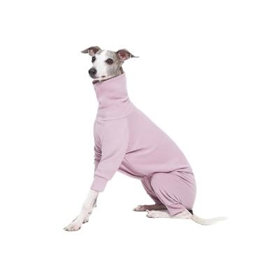 Imagem de Roupa íntima aconchegante de algodão fofa para galgos italianos, chicotes, pijamas e macacões supermacios e quentes (médio, roxo)