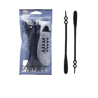 Imagem de BCSZTOL Cadarços elásticos para sapatos - Cadarços sem amarração para adultos e crianças, cadarços sem cadarço para tênis e sapatos rasos, Preto, 6.25 x 3.25 x 0.25 inches;