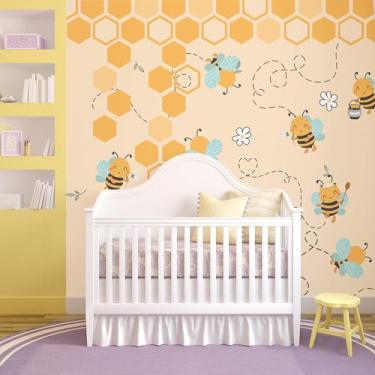 Imagem de Papel de Parede Quarto Infantil Abelhas e Mel Painel 6m²