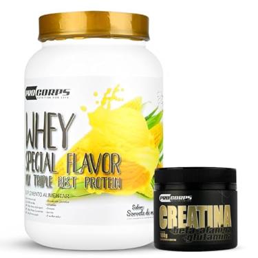 Imagem de Combo Whey Protein 840g + Creatina 100g - Ganho de Massa (840g, Sorvete de Milho)