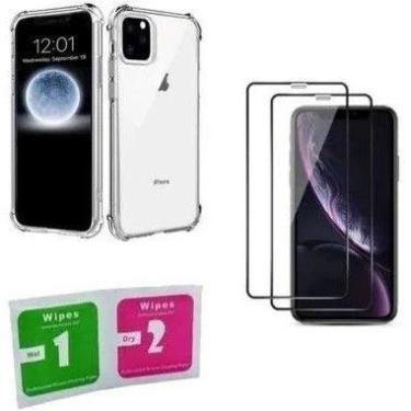 Imagem de Kit 2 Películas 3D Vidro + Capa Capinha Transparente Iphone 11 Pro - L