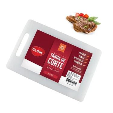Imagem de Tabua Branca de Cozinha 25x35cm PVC Branca Carne Churrasco Cozinha Hig