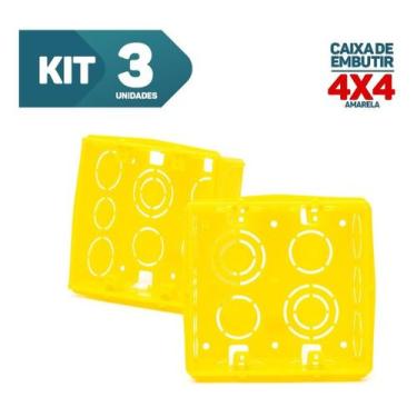 Imagem de Kit 3x Caixinha De Luz Plástica 4x4 Caixa De Embutir - Tramontina