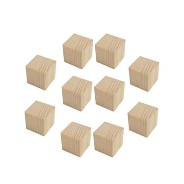 Imagem de Luwecf Blocos de Madeira, Cubos, Blocos de Contagem, Blocos Quadrados, Blocos de Empilhamento para Projetos DIY, Jogo, Pintura de Cubos, Decoração,