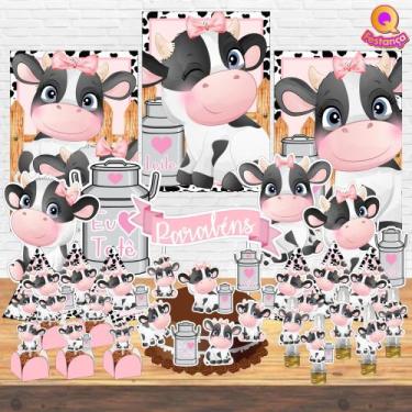 Imagem de Kit Decoração de Festa Aniversário Topper Vaquinha Leiteira Lembrancin