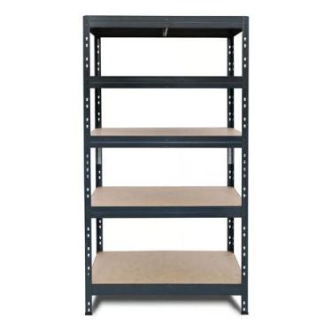 Imagem de Estante De Metal E Madeira 5 Prateleiras 176x90x40cm Fixser, Preto