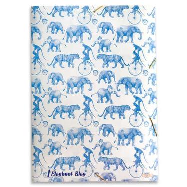 Imagem de Pasta Aba Elástico Ofício L'Éléphant Bleu Marmo Moon Dello,  Animals