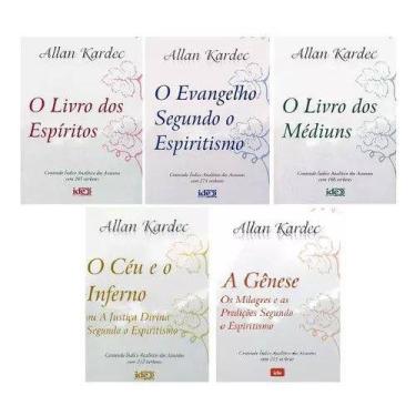 Imagem de Kit Allan Kardec 5 Livro Espíritos Evangelho Segundo o Espiritismo Liv