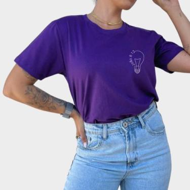 Imagem de Blusa Camiseta Modesta Estampa Versículo João Lâmpada Bíblia Moda Cris