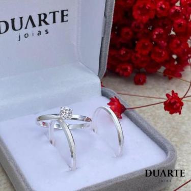 Imagem de Par de Alianças para Namoro em prata 950 - 2mm  França  - Duarte Joias