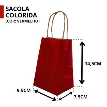 Imagem de 10 Sacola De Papel Kraft Presente Colorida 9,5x7,5x14,5cm - DB, (5031)