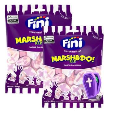 Imagem de Kit 2 Balas Marshmallow Fini Marshboo R.I.P Sabor Baunilha 80g
