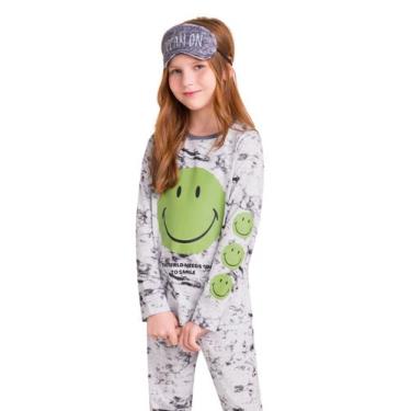 Imagem de Pijama Manga Longa Infantil Smile - Veggi, Branco, 4, Meninas