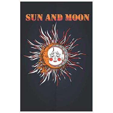 Imagem de funny sun and moon notebook : celesial diary lined blank journal,papercute pruple cover,pesonal notes,celestia gift card notebook: 6x9 inches 110 Page ... gifts for father or mom's or friends...