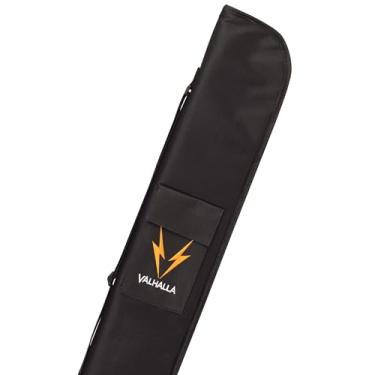 Imagem de Viking Valhalla Capa para taco de sinuca 1 x 1, suporte de bastão de sinuca macio preto para 1 bastão com alça de ombro e bolso para acessórios de mesa de sinuca, estojo para tacos de bilhar, estojo
