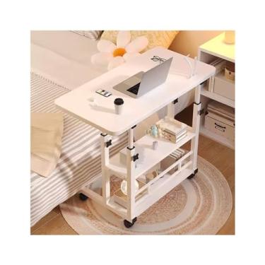 Imagem de LICONG-2019 Mesa para computador móvel, mesa de cabeceira móvel, quarto doméstico, mesa de computador, simples, pequena, dormitório, sofá, mesa de estudo, mesa de computador móvel sobre rodas
