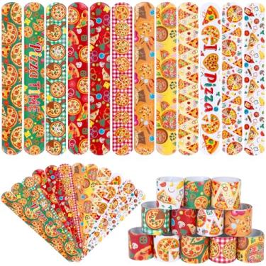 Imagem de Serencatcher 48 peças pulseiras de pizza, lembrancinhas de festa de pizza a granel, tema de pizza, pulseiras para decorações de festa de pizza, suprimentos de sala de aula, prêmios, chá de bebê,