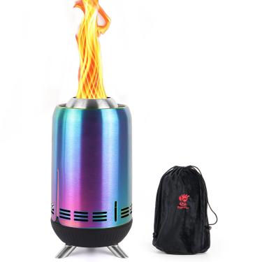 Imagem de BiggerFire Lareira de mesa portátil XL, fogueira de mesa de 30,5 cm, fogueira sem fumaça, fogueira externa com baixa queima de fumaça alimentada por pellets ou madeira, para urbanos e subúrbios, com