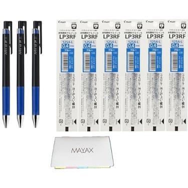 Imagem de MAYAX Caneta de tinta de gel retrátil Pilot juice up 04 ponta ultrafina 0,4 mm, 3 canetas e 6 recargas, notas adesivas originais (azul)