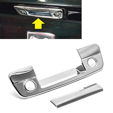 Imagem de Overun Capa de porta traseira cromada brilhante de 3 camadas com acabamento de orifício de câmera de reserva projetada para RAM 2009-2018 1500 2500 3500