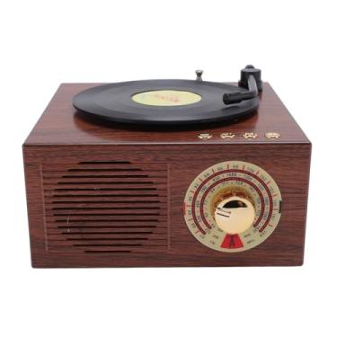 Imagem de Alto-falante vintage, Alto-falante de plataforma giratória em forma de fonógrafo Melhoria de graves Volume alto Retro BT Player Função de rádio embutida para Casa Escritório Festa