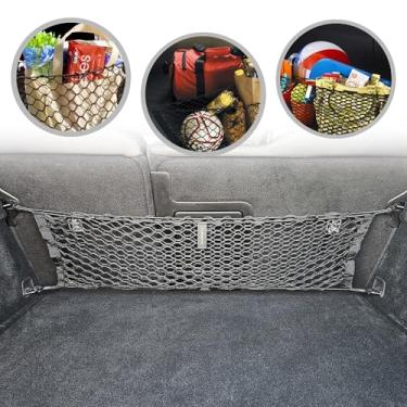 Imagem de Rede de carga de malha elástica para porta-malas estilo banco traseiro para Volvo XC60 2017-2023 - organizador e armazenamento de porta-malas premium - Rede de bagagem para Crossover - Melhor