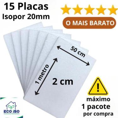 Imagem de 15 Placas de Isopor 20mm 100cm x 50cm x 2cm Forro MÁXIMO 01 KIT POR CO