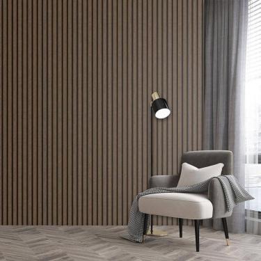 Imagem de Papel De Parede Ripas Angelim Escura Adesivo Lavavel Ripado