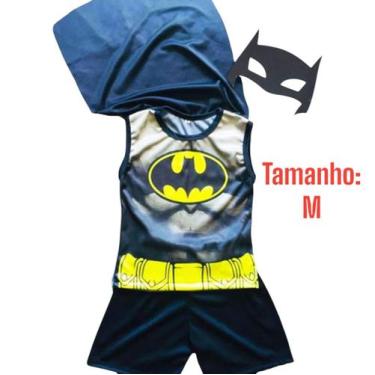 Imagem de Fantasia Batman Infantil Menino Roupa Herois com Mascara Carnaval - Ma