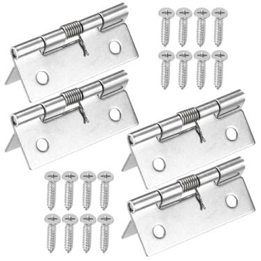 Imagem de MroMax caixa de madeira vinho 1/1,5/2/2,5 polegadas mola dobradiças de bumbum carregadas tom prata, MRO190803S-0022, 4pcs, 2 inches