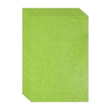 Imagem de PATIKIL 2 mm (1/25.4 cm) Folha de espuma de glitter não adesiva de espessura 16 x 24 polegadas (40 x 60 cm) verde, placa de espuma EVA brilhante para artesanato, 6 peças