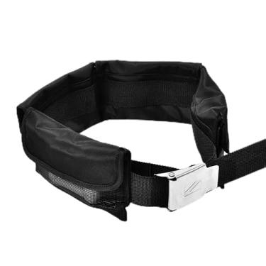 Imagem de Yajun Cinto de peso de mergulho com 4 bolsos à prova d'água, bolso de peso de mergulho com fivela de liberação rápida para debaixo d'água, mergulho, snorkel, preto