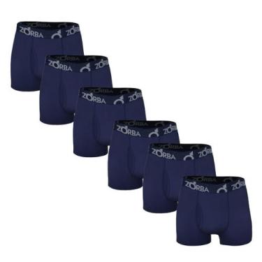 Imagem de Kit 6 Cuecas Zorba Boxer com Abertura 848 Marinho, P, Azul marinho