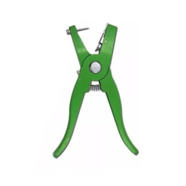 Imagem de Alicate Aplicador de Brincos para Bovinos e Ovinos, Verde, com 2 Pinos Metálicos