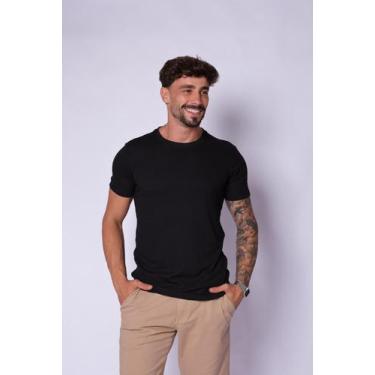 Imagem de Camiseta masculina tricot texturizada manga curta lisa verão - LIFESTY