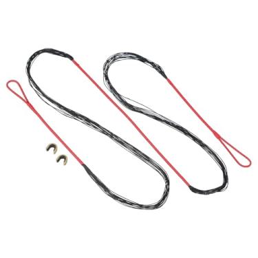 Imagem de PATIKIL Substituição de corda de laço, corda de arco recurva de 16 fios com ponta de encaixe para arco recurvo tradicional AMO de 142 cm, vermelho-preto