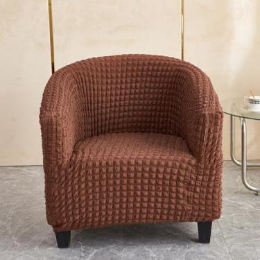 Imagem de WMLTZFUS Capa de cadeira de sofá antiderrapante à prova de poeira capas de cadeira de café capas de assento de fio de bolhas elásticas - marrom||tamanho regular