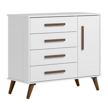 Imagem de Cômoda Infantil Sapateira Q Encanto Retrô Branco - Qmovi, Branco, 30 K