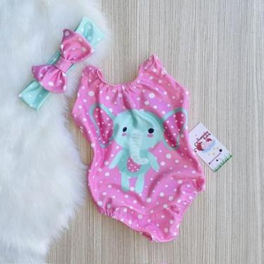 Imagem de Body Maio Suplex Infantil Temático Elefantinho - Joaninha Baby, 06M A 